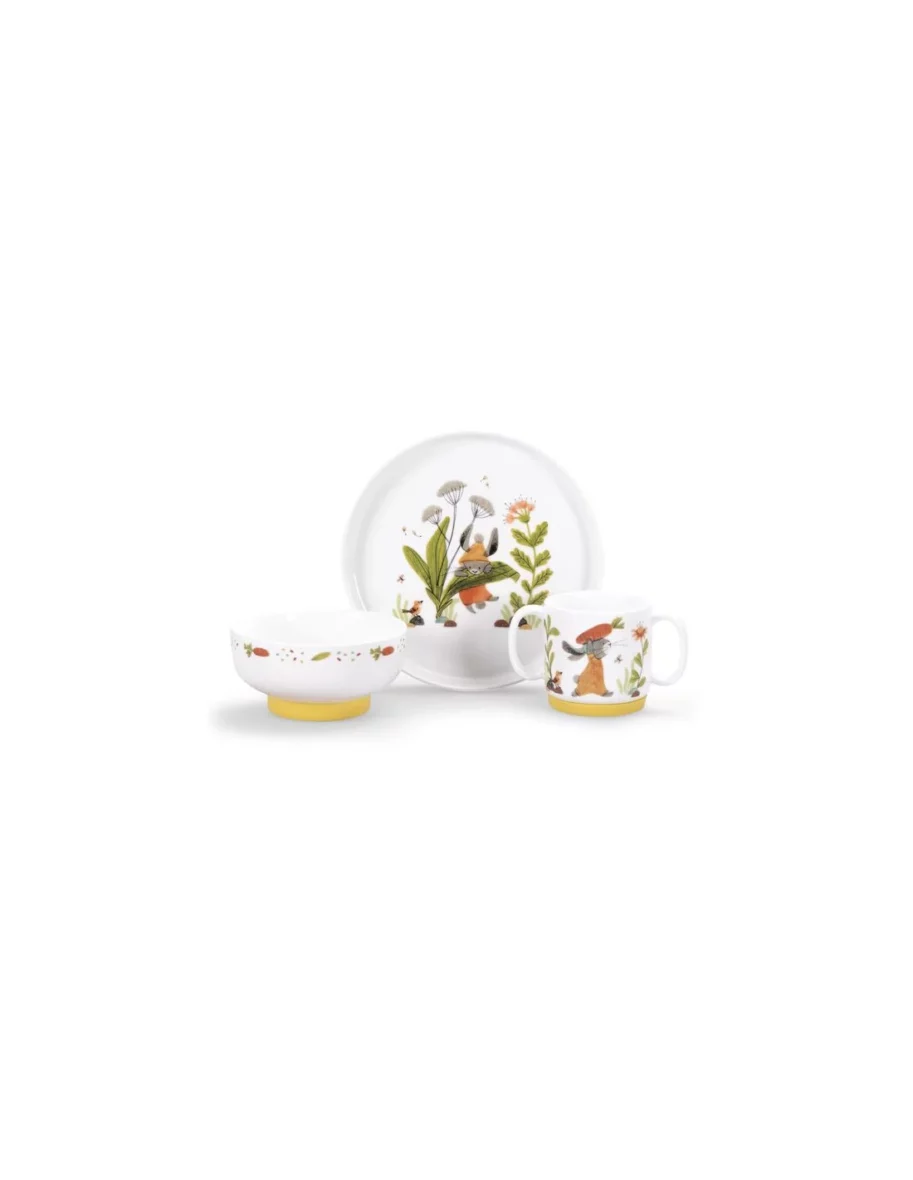 Set vaisselle en porcelaine – Trois petits lapins