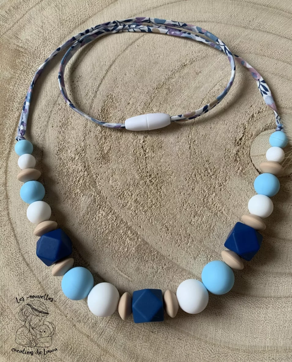 Collier d’allaitement ou de portage – Bleu