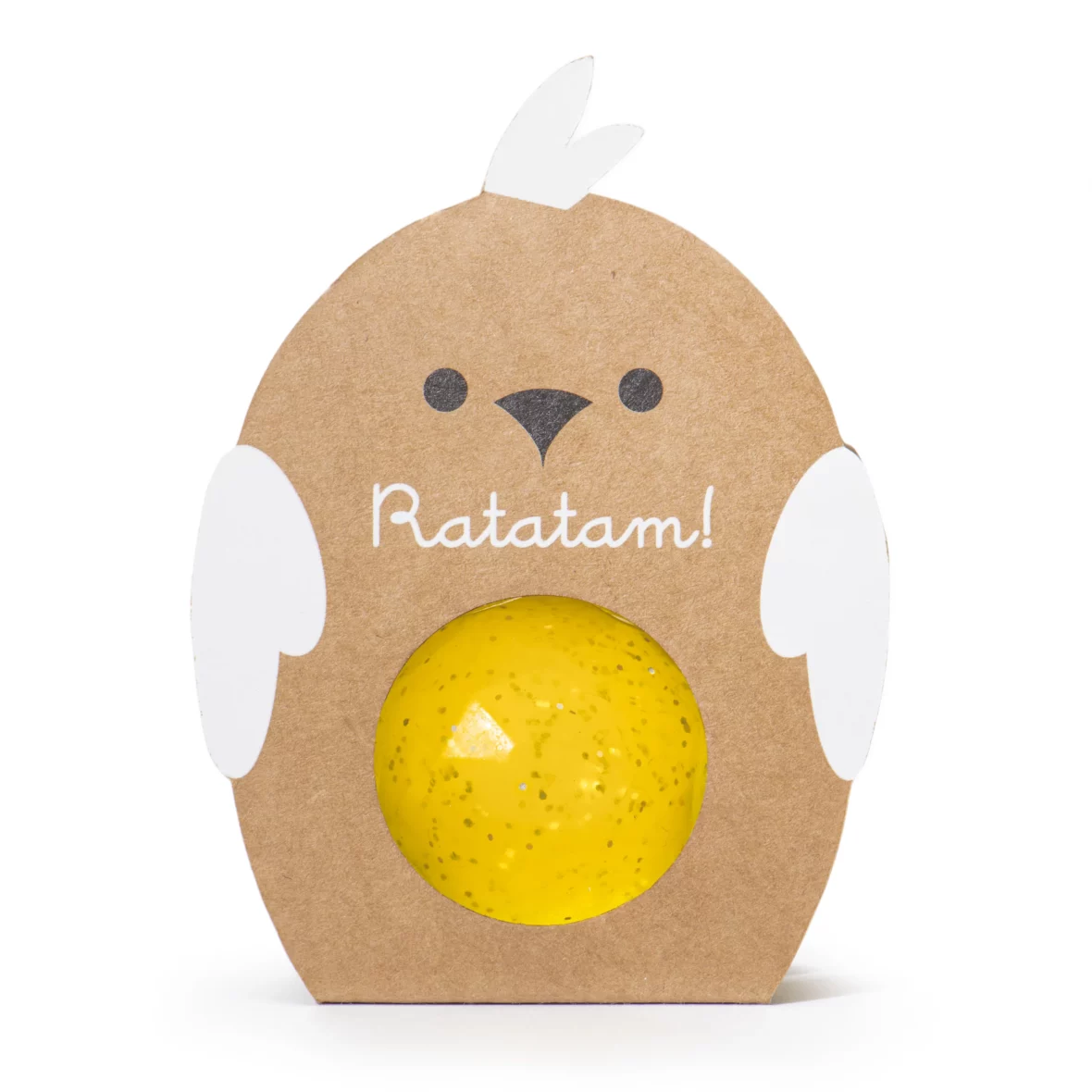 Balle rebondissante oiseau Jaune 42 mm