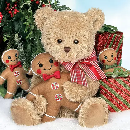 Poupée de Noël en forme d'ours en pain d'épice joli peluche ours