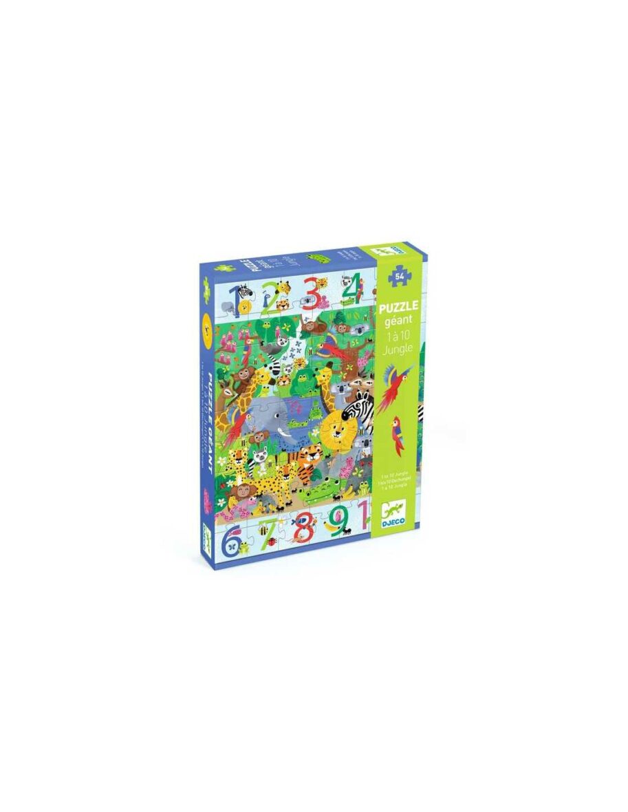 Puzzle géant 54pcs – 1 à 10 jungle