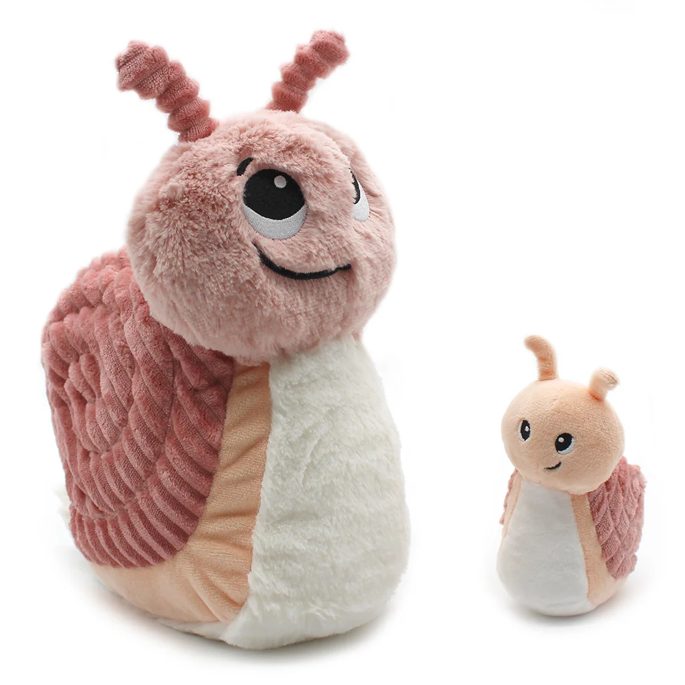 Peluche Speedou l’escargot maman et son bébé rose