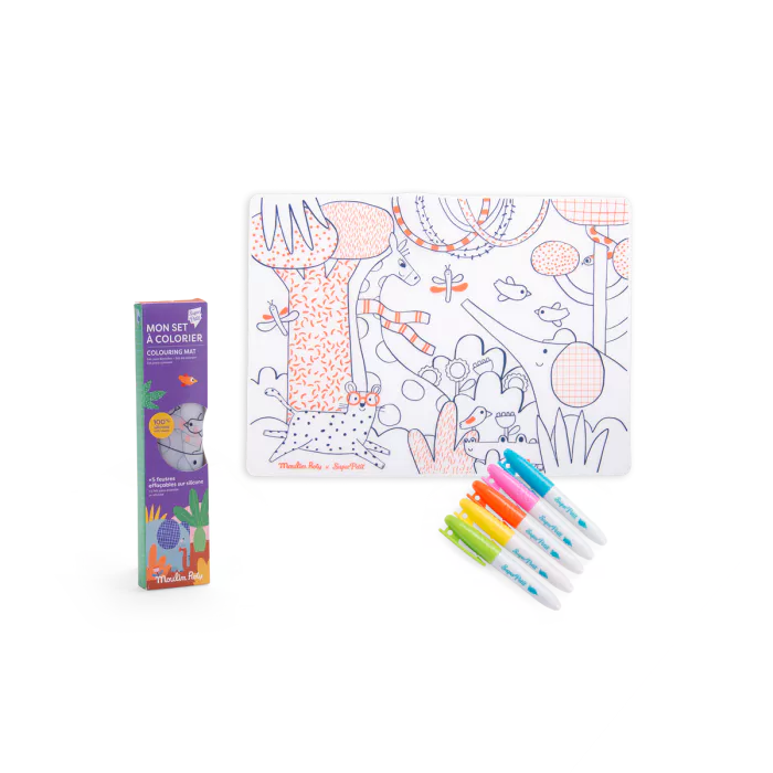 Set en silicone à colorier + 5 feutres – Les Toupitis