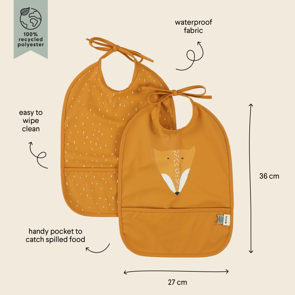 Lot de 2 bavoirs imperméables – Mr Renard