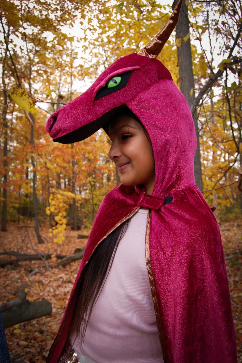 Déguisement de Dragon Rouge Velours – Taille 5-6 ans