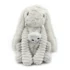 Peluche lapin maman gris et son bébé