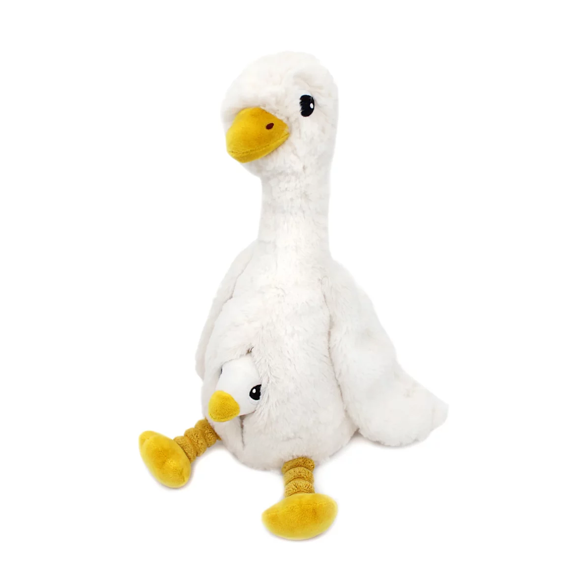 Peluche oie maman blanc et son bébé – Les Ptipotos