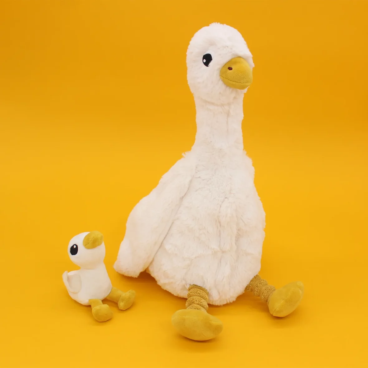 Peluche oie maman blanc et son bébé – Les Ptipotos