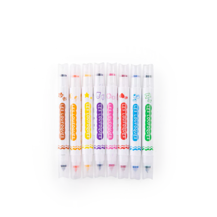 8 Feutres tampons 2 en 1