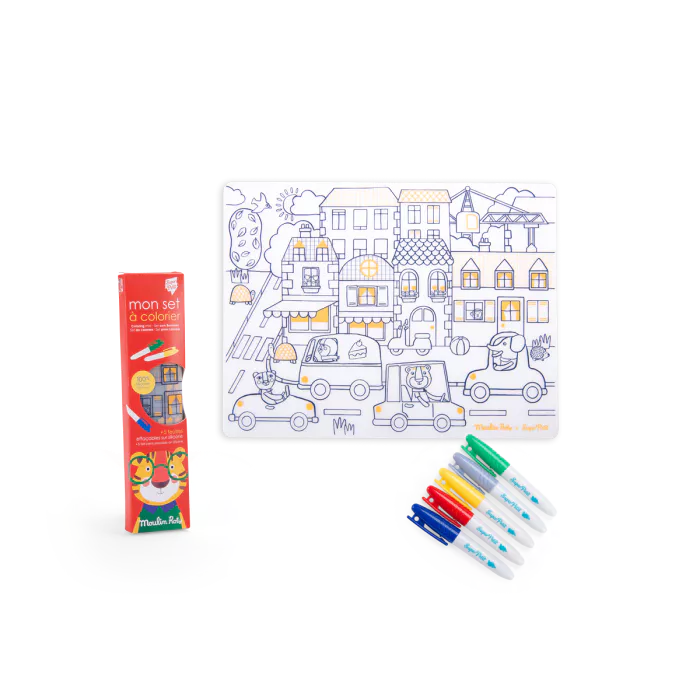Set en silicone à colorier + 5 feutres – Les Popipop