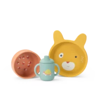 Set vaisselle en silicone - Trois petits lapins