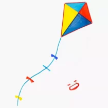 Cerf-volant losange multicolore