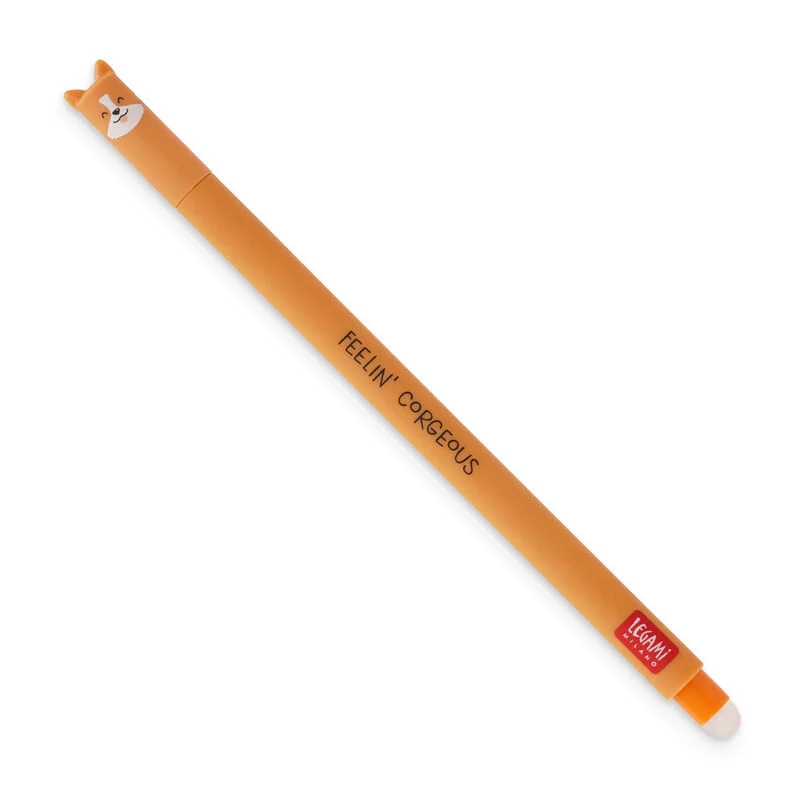 Legami – Stylo à encre gel effaçable Corgi – Encre noire