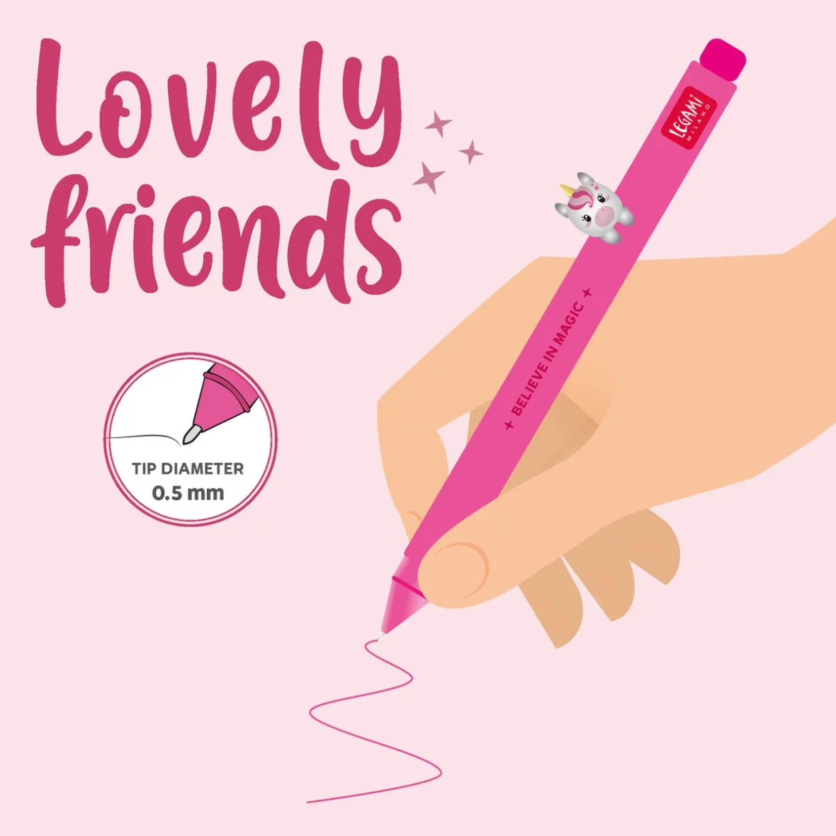 Legami – Stylo à encre gel Lovely Friends Licorne