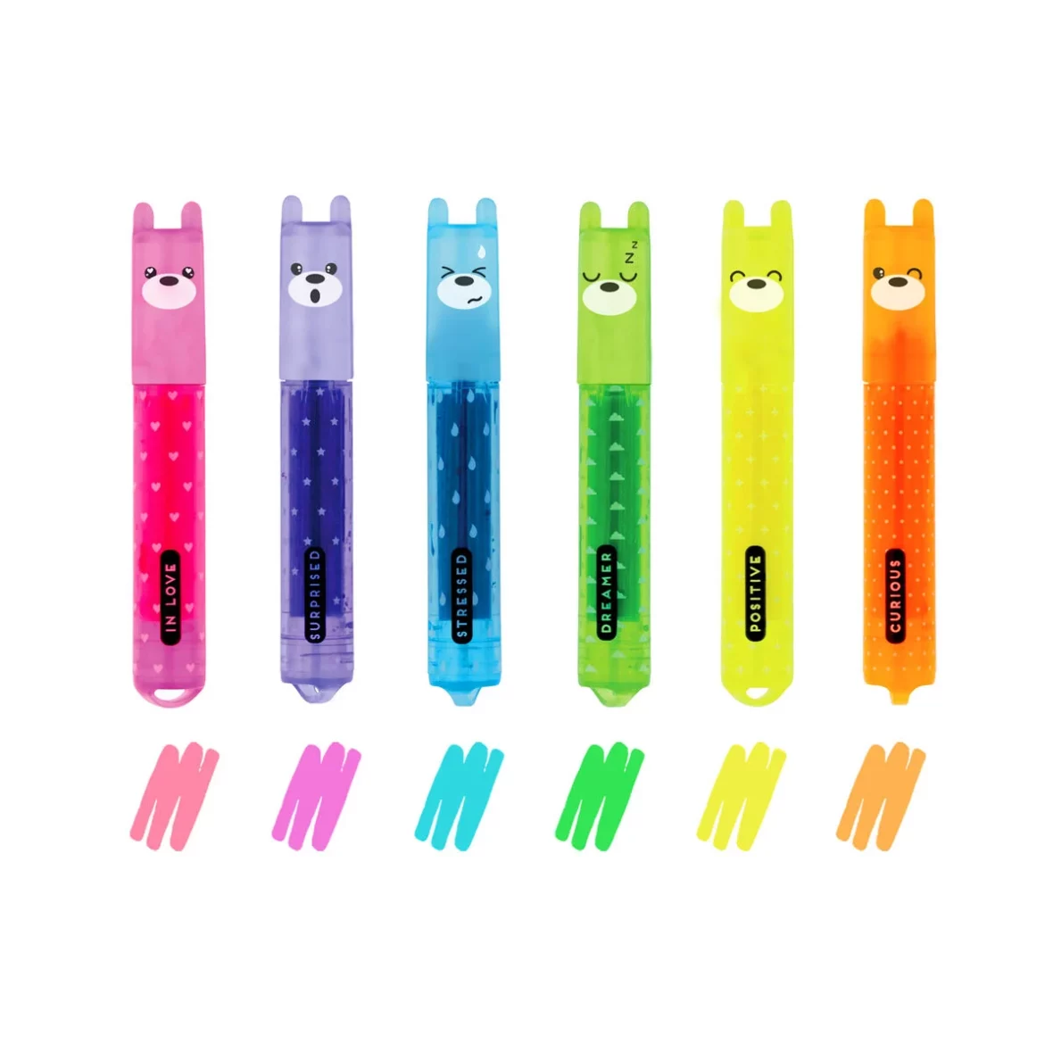 Legami – Set de 6 mini surligneurs Teddy’s Mood Teddy Bear