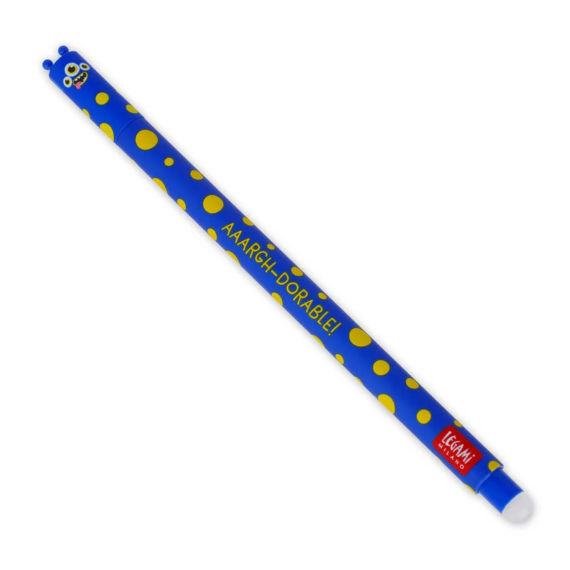 Legami – Stylo à encre gel effaçable Monster – Encre bleue