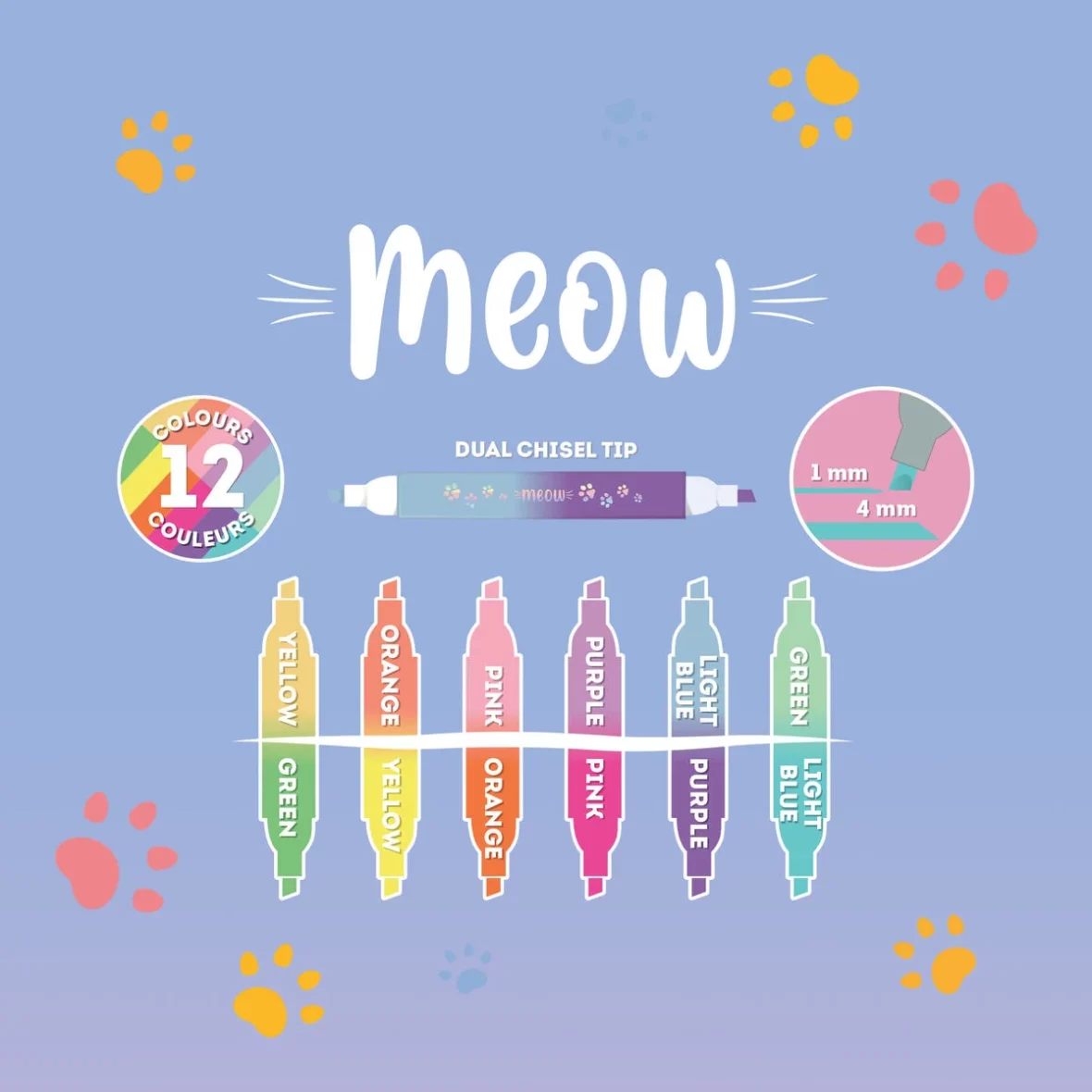 Legami – 6 surligneurs à double pointe Meow