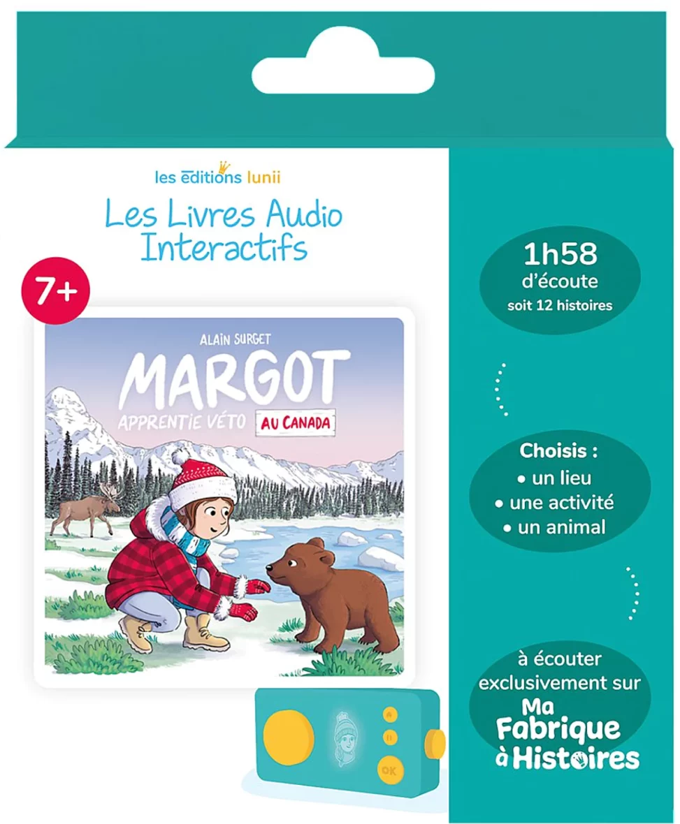 Lunii – Livre audio Margot apprentie véto Au canada 7+