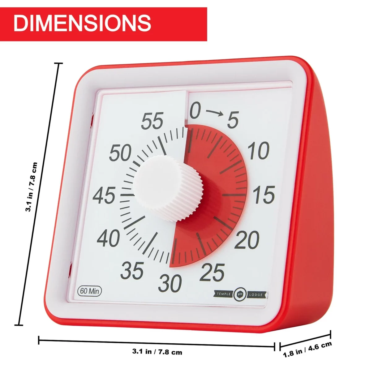 Time Timer classique – Minuterie visuelle 60 min rouge