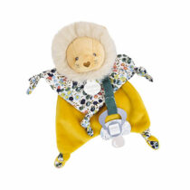 Doudou attache-sucette lion
