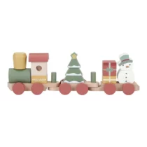 Train de Noël empilable en bois