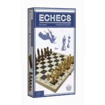 Jeu d'échecs pliant imprimé en bois 28 cm