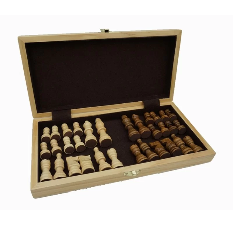 Jeu d’échecs pliant imprimé en bois 28 cm2