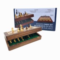 Jeu d'échecs pliant imprimé en bois 35 cm
