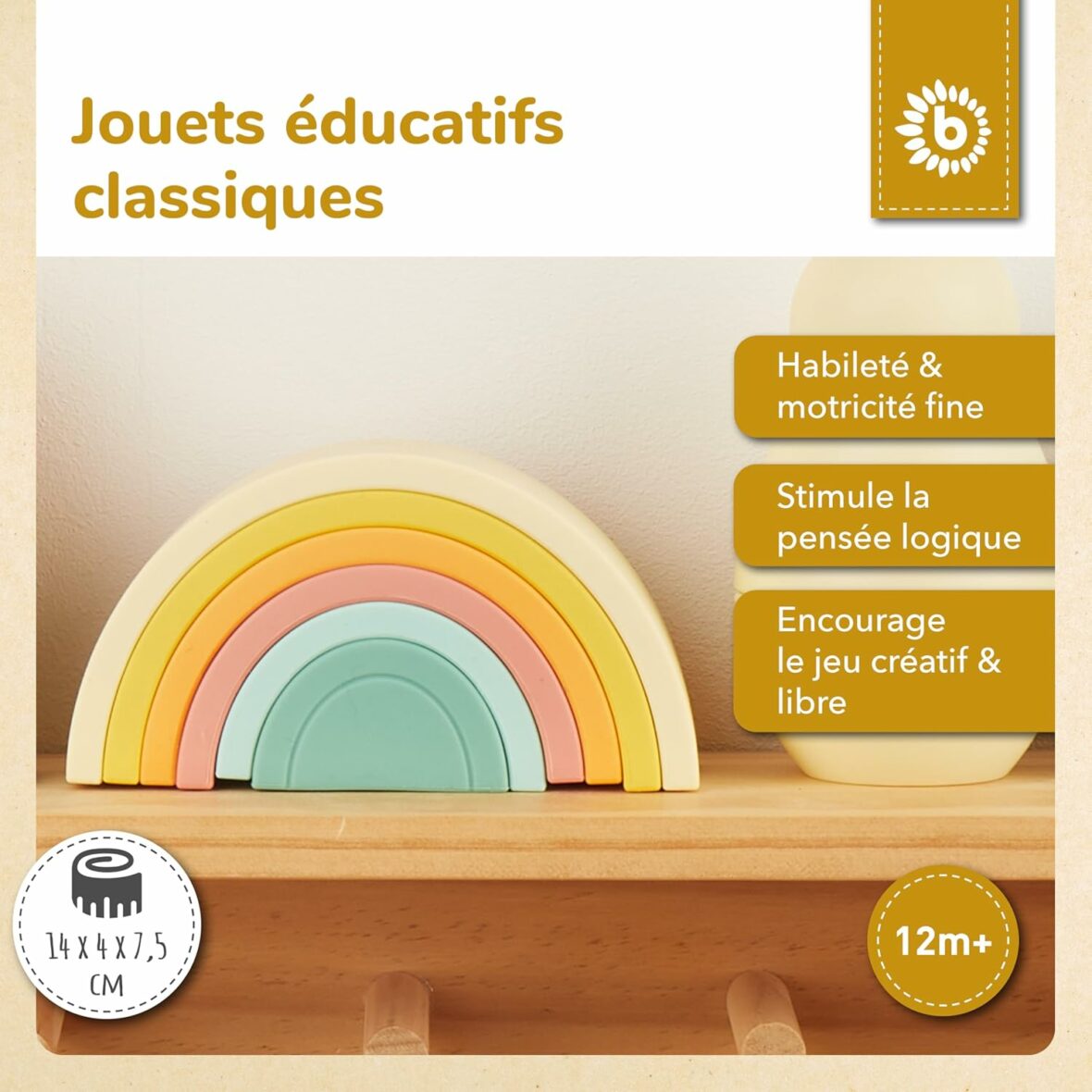 Jeu d’empilement Arc-en-ciel en silicone1