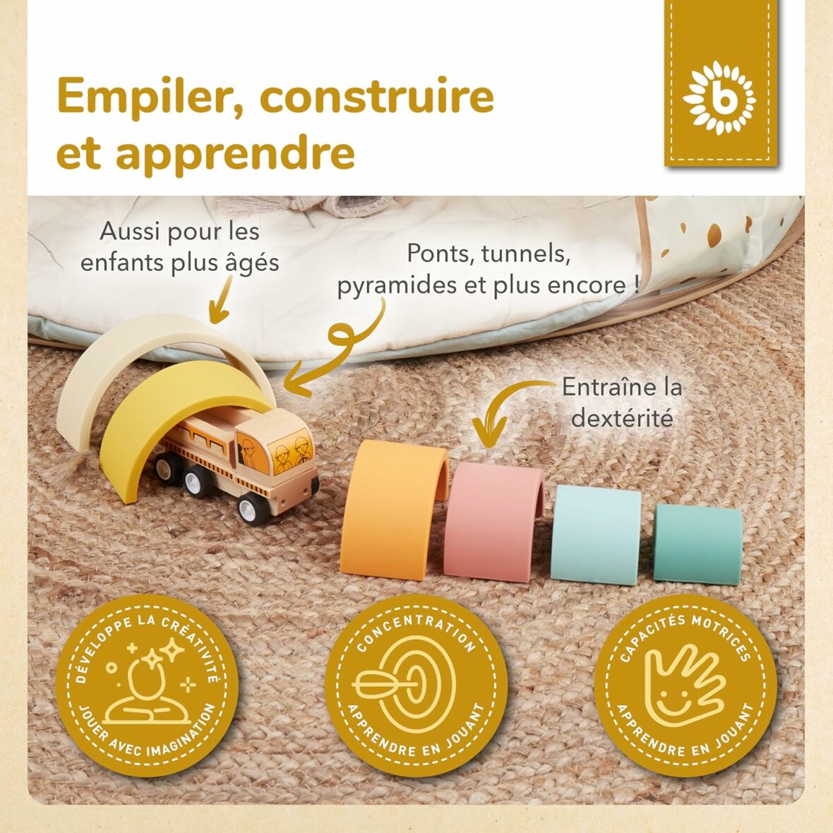 Jeu d’empilement Arc-en-ciel en silicone2