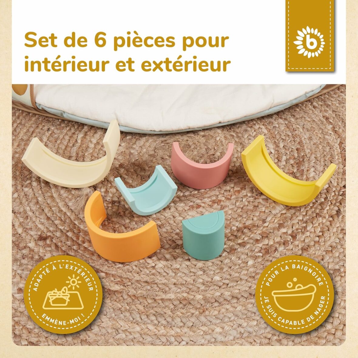 Jeu d’empilement Arc-en-ciel en silicone3