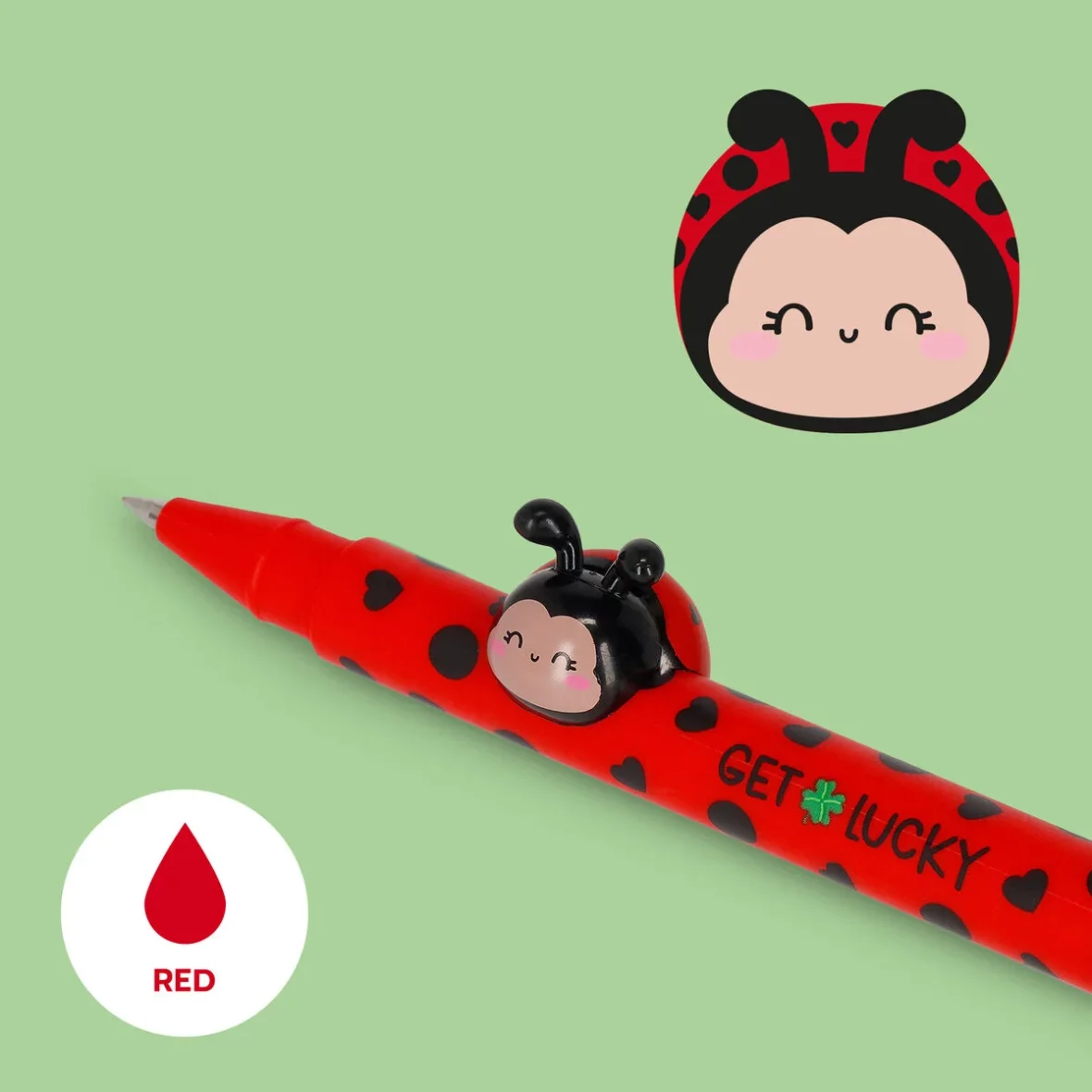 Legami – Stylo à encre gel Lovely Friends – Ladybug1