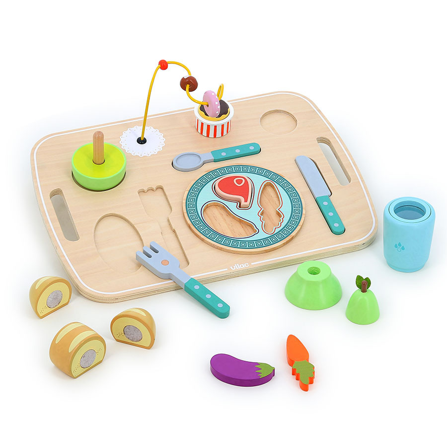 Jeu d’éveil Plateau repas en bois1