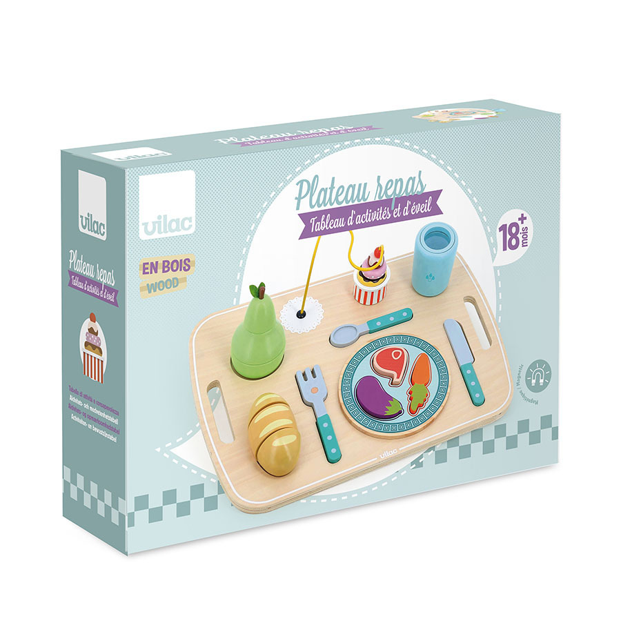 Jeu d’éveil Plateau repas en bois