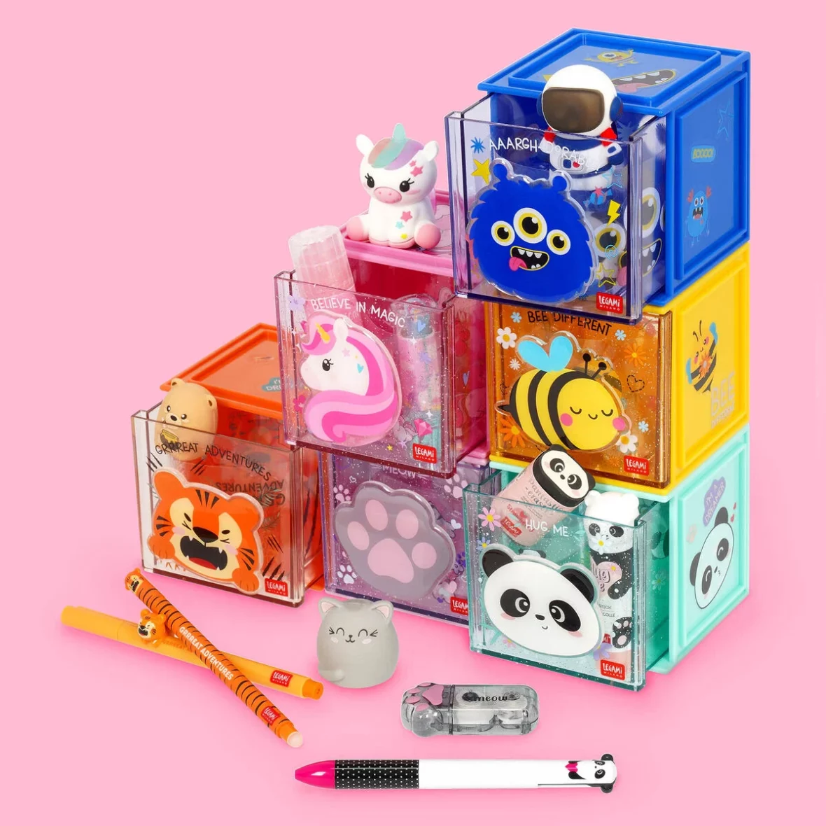 Legami – Cutie Cube Organisateur modulable de bureau – Tiger5