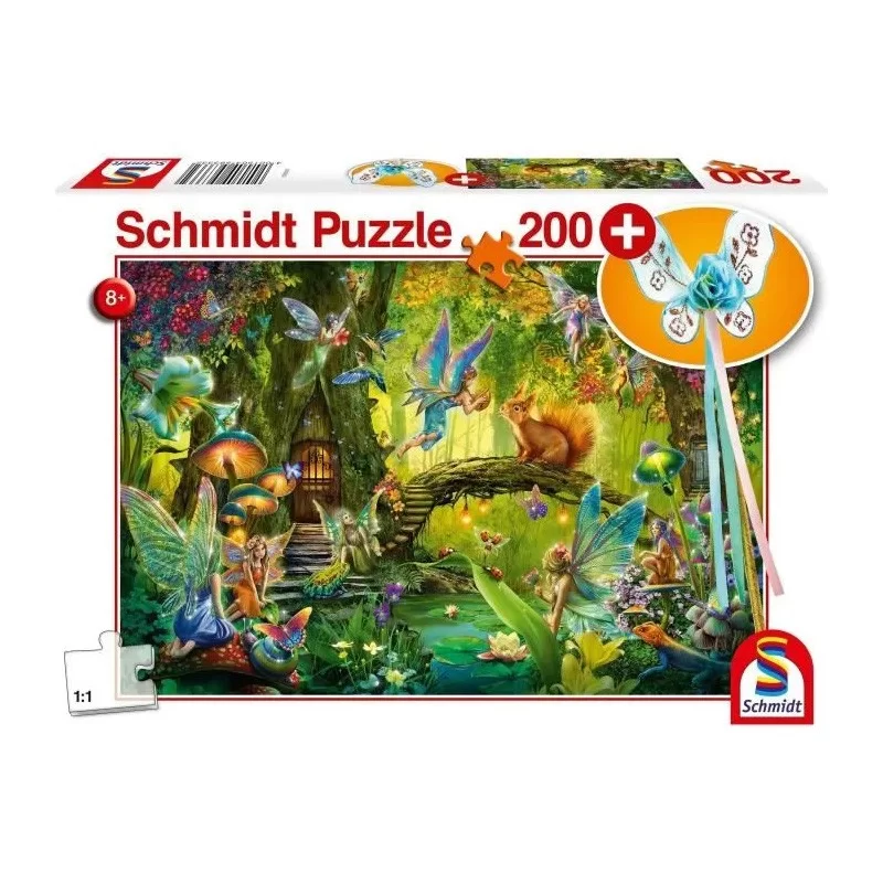 Puzzle Fées dans la forêt, avec baguette magique – 200 pièces