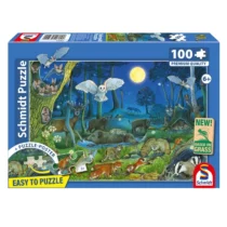 Puzzle Animaux dans la Forêt Nocturne - 100 pièces